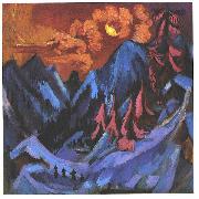 Winter moon landscape Ernst Ludwig Kirchner